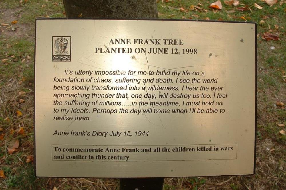Herdenkingsboom Anne Frank