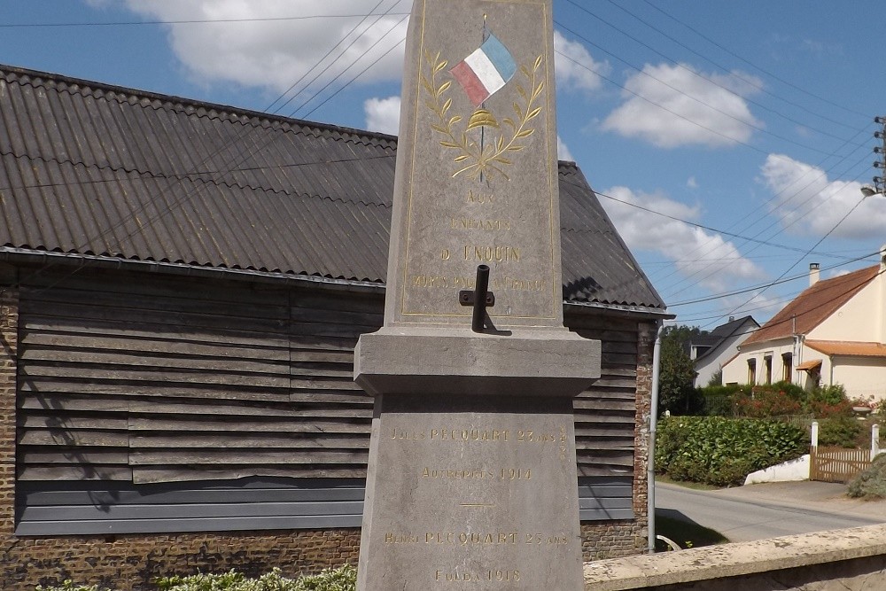 Oorlogsmonument Enquin-sur-Baillons