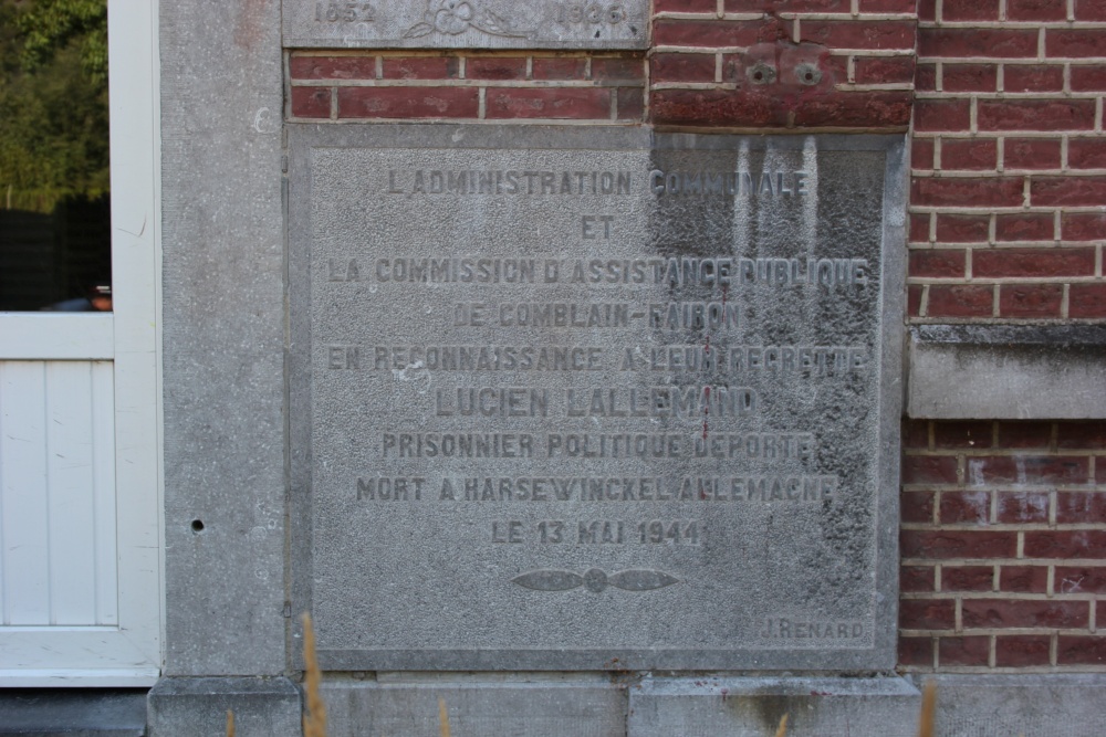 Commemorative Plates Political Prisoners Comblain-la-Tour #2