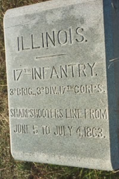 Positie-aanduiding Scherpschutterslinie 17th Illinois Infantry (Union)