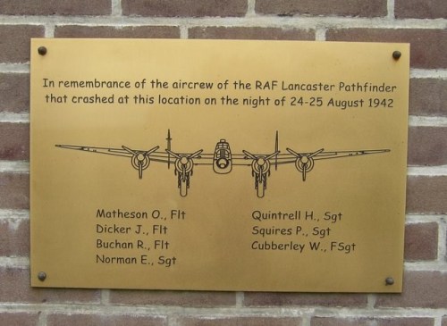 Memorial Crash Lancaster 25 August 1942