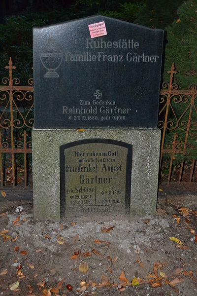 Remembrance Text Protestant Cemetery Berlin-Friedrichshagen