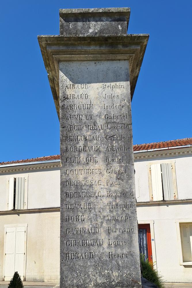 Oorlogsmonument Jarnac-Champagne #3