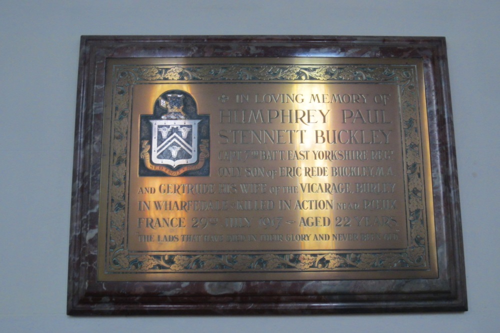 Memorials St Marys Church Burley in Wharfedale #3