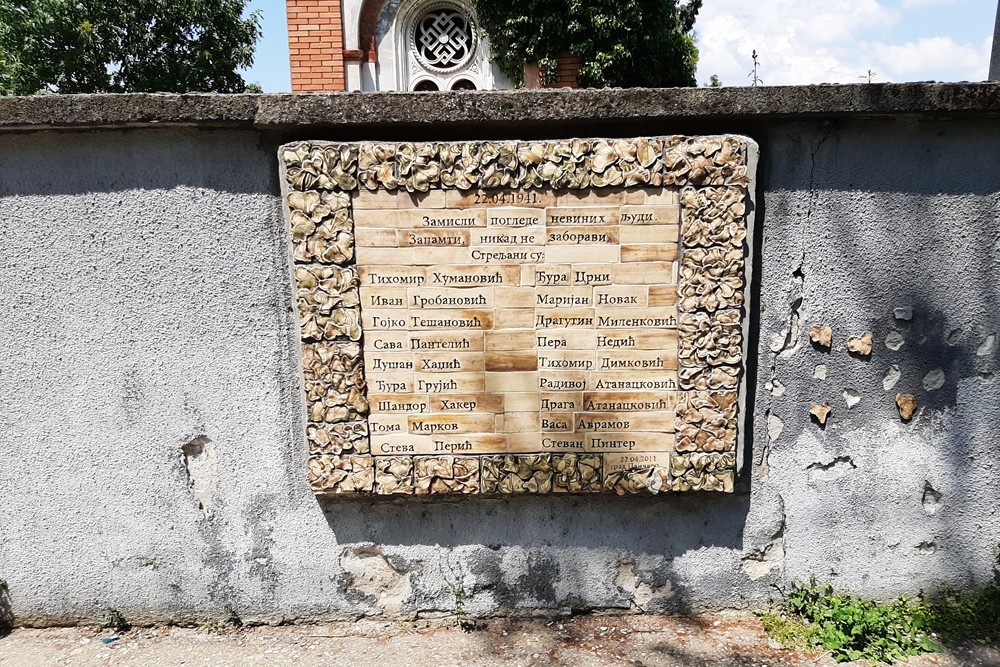 Gedenktekens Gexecuteerden Bloedbad Pancevo
