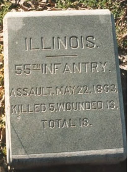 Positie-aanduiding Aanval van 55th Illinois Infantry (Union)