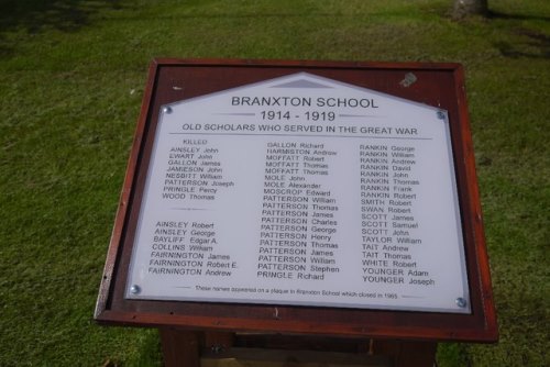 Roll of Honour Branxton School