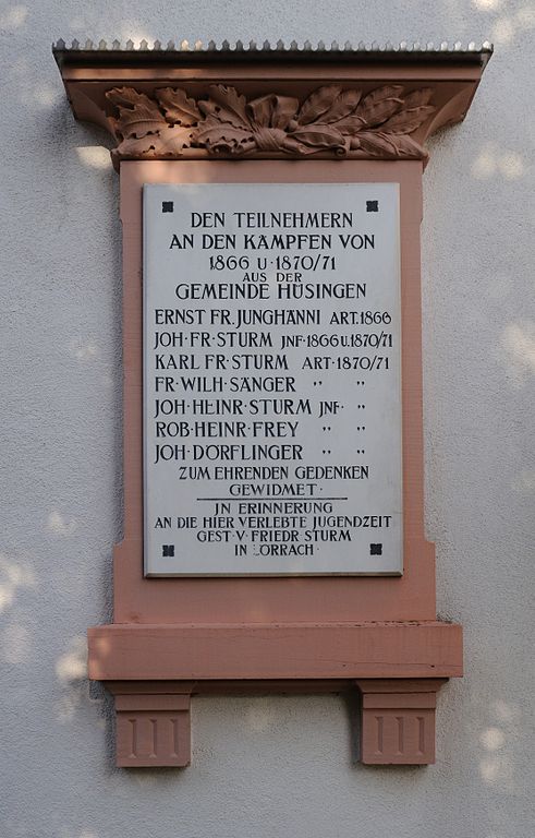 Gedenkteken Veteranen 1866 en 1870-1871 Gemeente Husingen