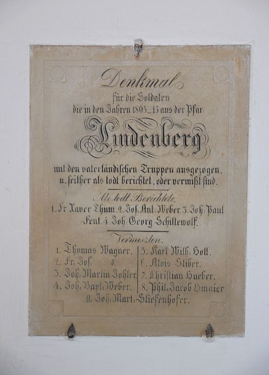 Gedenkteken Oorlogen 1805-1815 Lindenberg im Allgu