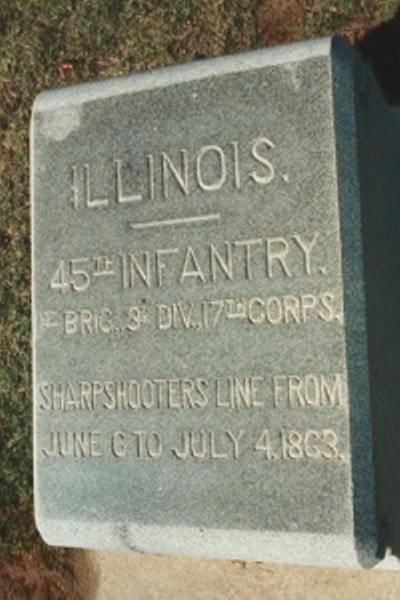 Positie-aanduiding Scherpschutterslinie 45th Illinois Infantry (Union)