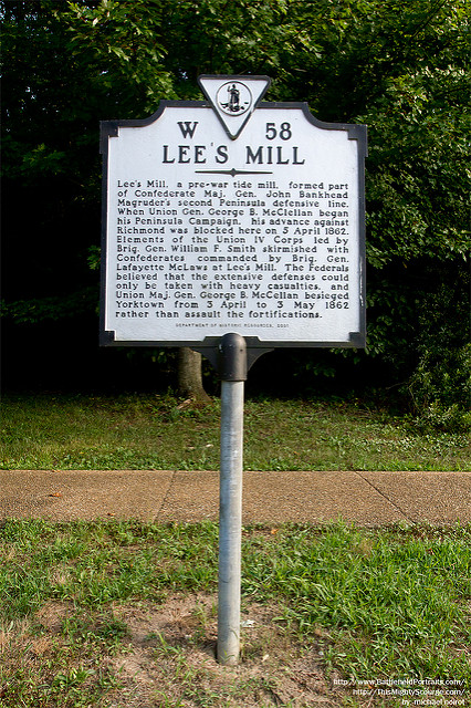 Informatiebord Battle of Lee's Mill
