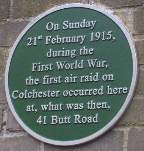 Memorial First WWI-Air Raid on Colchester