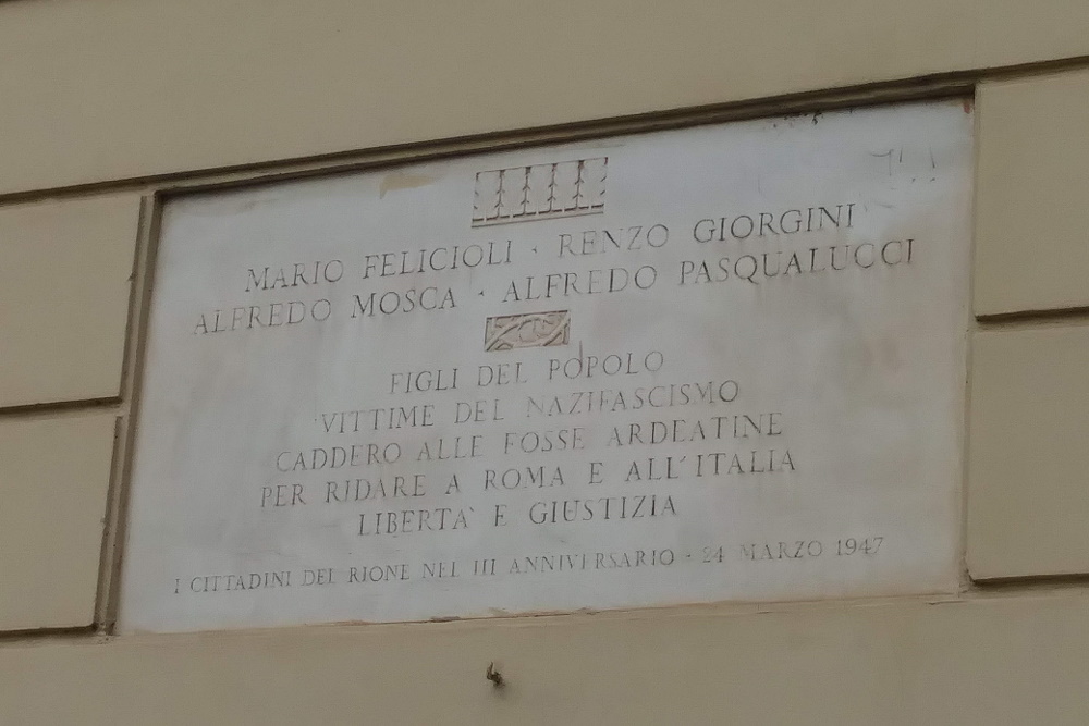 Gedenkteken Mario Felicioli, Renzo Giorgini, Alfredo Mosca, en Alfredo Pasqualucci