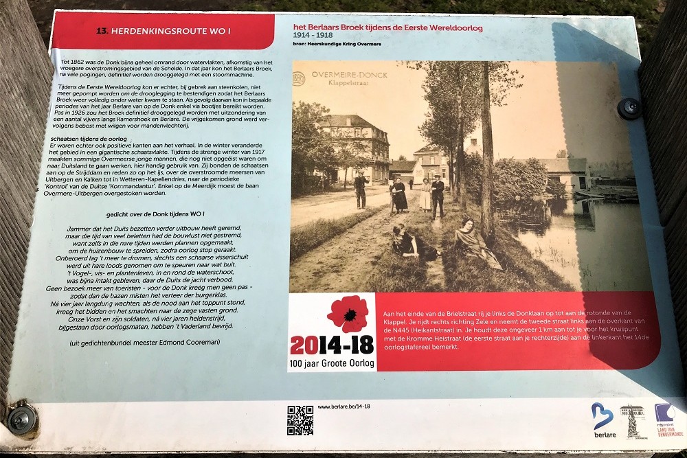 Memorial Route 100 years Great War - Information Board 13
