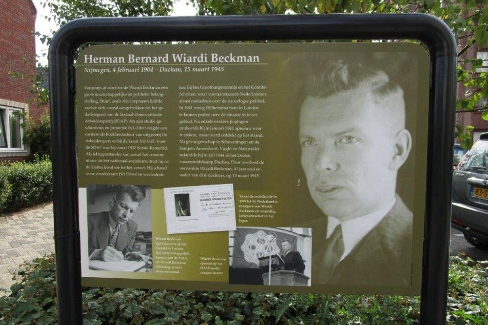 Informatiepaneel Verzetsheld Herman Bernard Wiardi Beckman