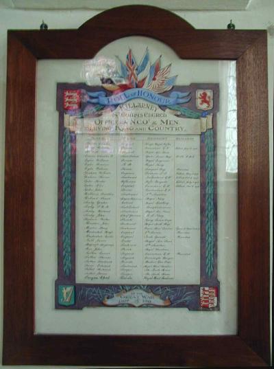 Roll of Honour St. Marys Church of Ireland