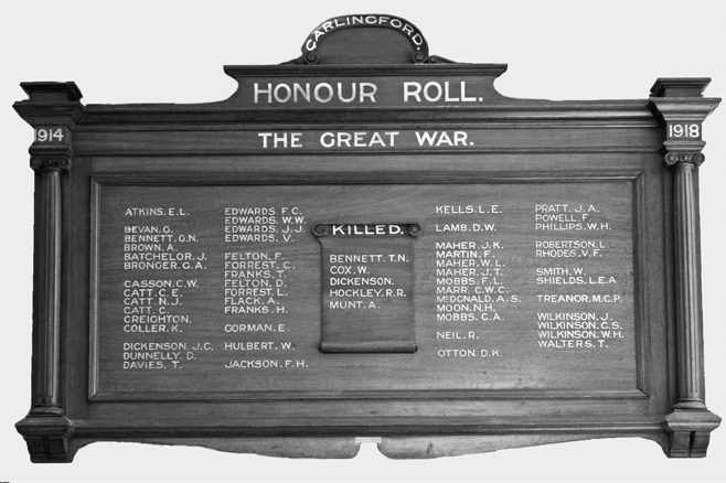 Roll of Honour Carlingford Library