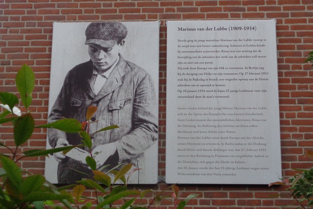 Memorials & Wallpoem Marinus van der Lubbe