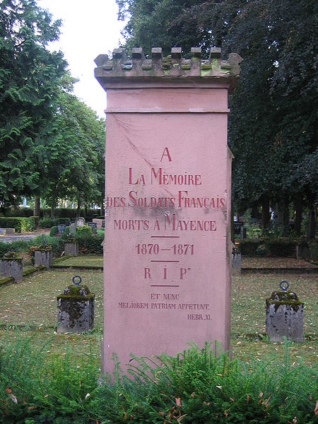 French Plot Franco-Prussian War Mainzer Hauptfriedhof