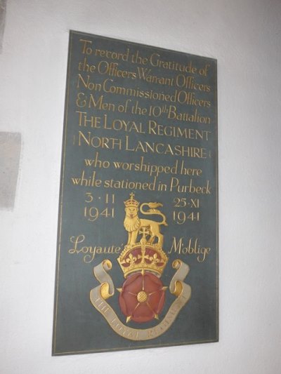 Memorial 10th Battalion - Loyal Regt North Lancashire