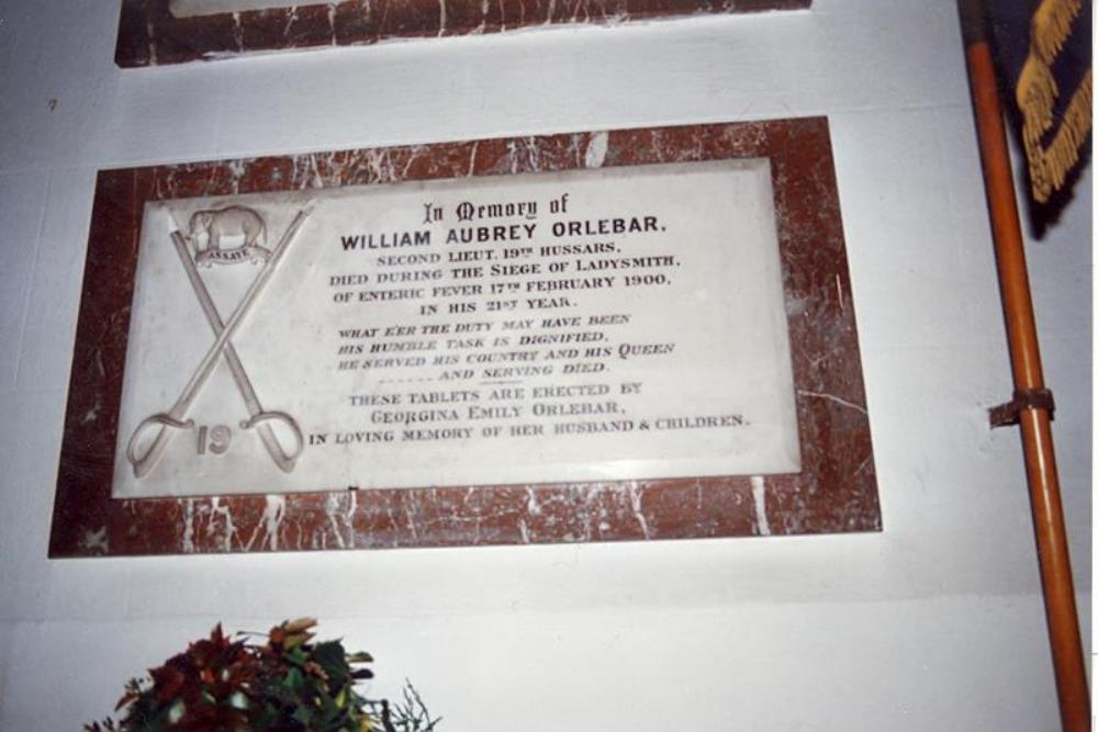 Memorial 2nd Lieut. William Aubrey Orlebar