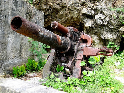 Remains Japanese 140mm Type III Naval Gun 