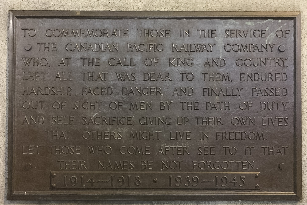 Oorlogsmonument Canadian Pacific Railway