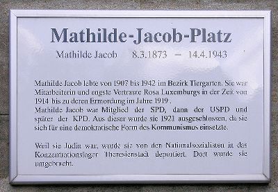 Gedenkteken Mathilde Jacob
