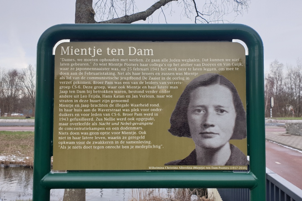 Memorial Plates Slotermeer Mientje ten Dam Bridge