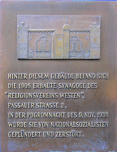 Memorial Synagogue Religionsverein Westen