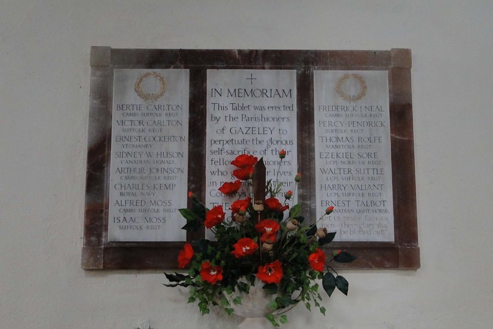 World War I Memorial Parish of Gazeley