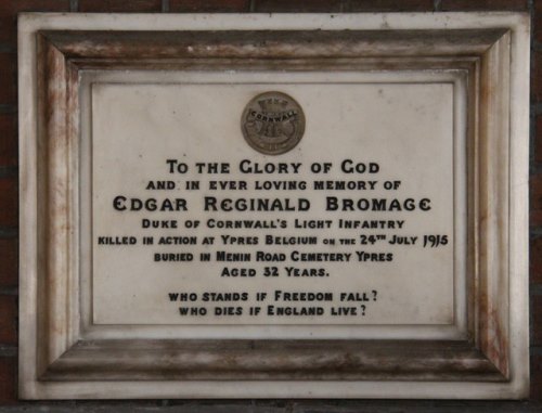 Memorial Edgar Reginald Bromage