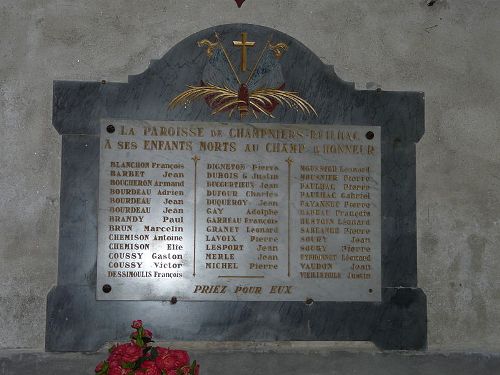 War Memorial Champniers-et-Reilhac Church