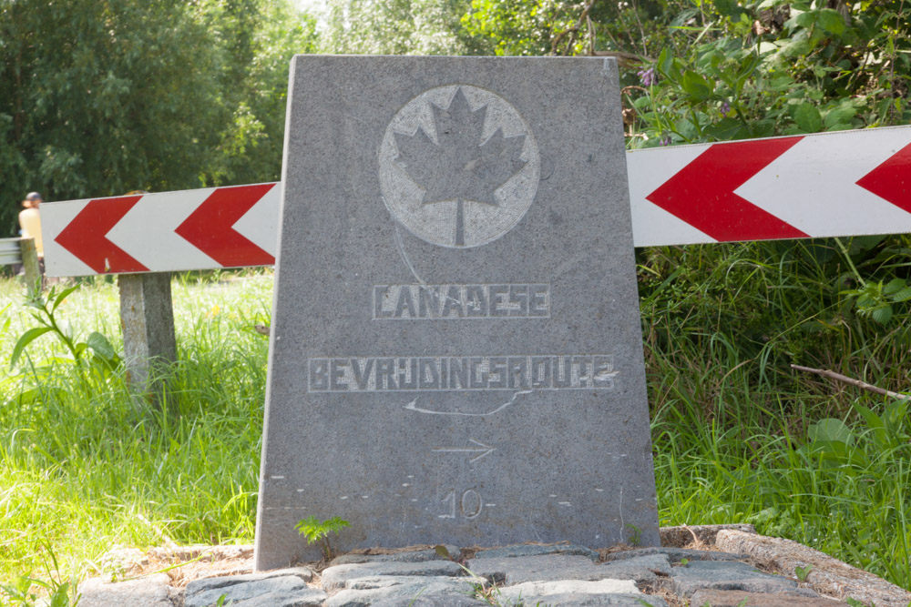Wegmarkering nr. 10 Canadese Bevrijdingsroute