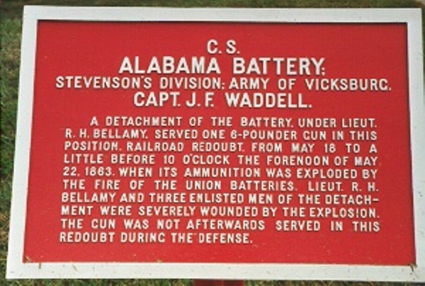 Position Marker Waddell's Alabama Battery (Confederates)