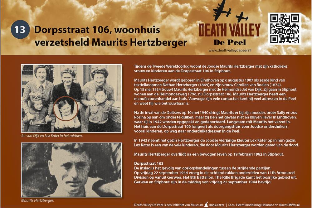 Fietsroute Death Valley De Peel - Dorpsstraat 106, Woonhuis Verzetsheld Maurits Hertzberger (#13) #2