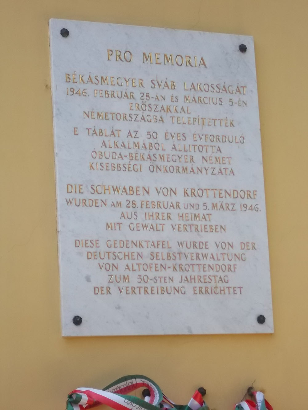Memorial Ethnic Germans Bksmegyer