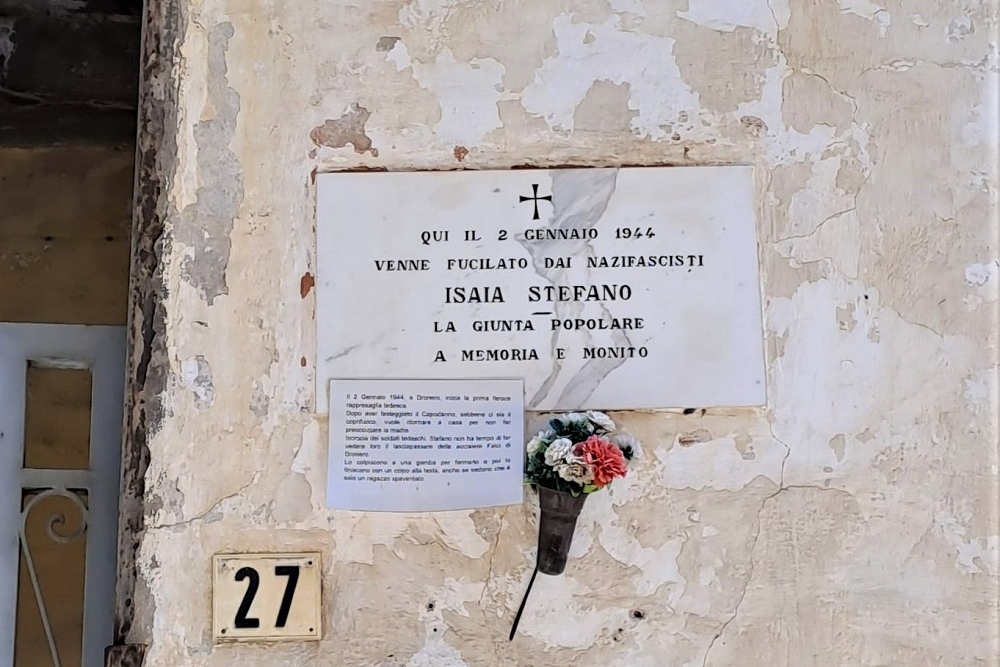 Memorial Plaque Isaia Stefano Dronero