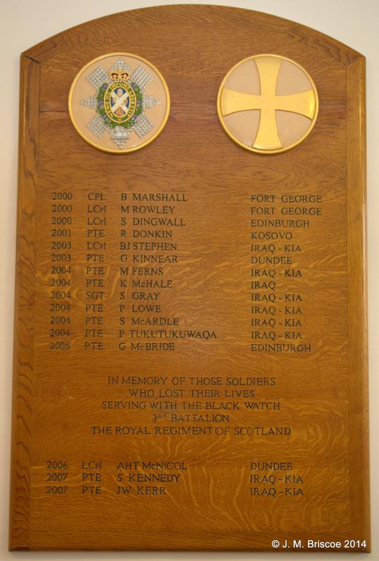 Gedenktekens Fort George Regimental Chapel
