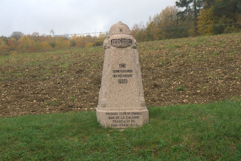 Memorial Stone Frontline 18-07-1918 Avocourt