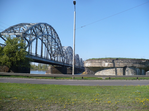 Remains Old Railway Bridge Rīga