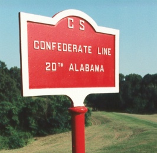 Positie-aanduiding 20th Alabama Infantry (Confederates)
