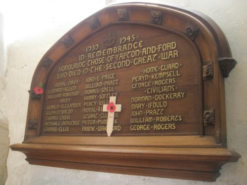 War Memorial St Mary Church Yapton