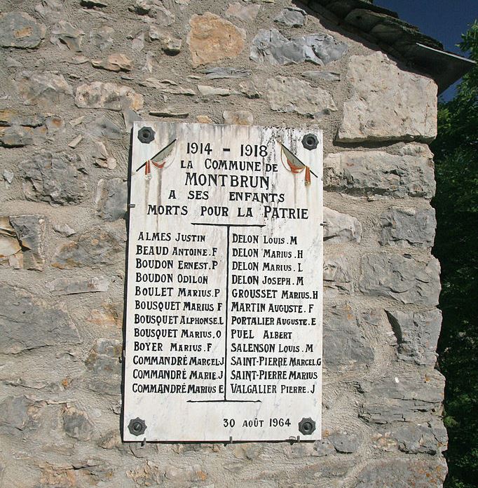 Monument Eerste Wereldoorlog Montbrun