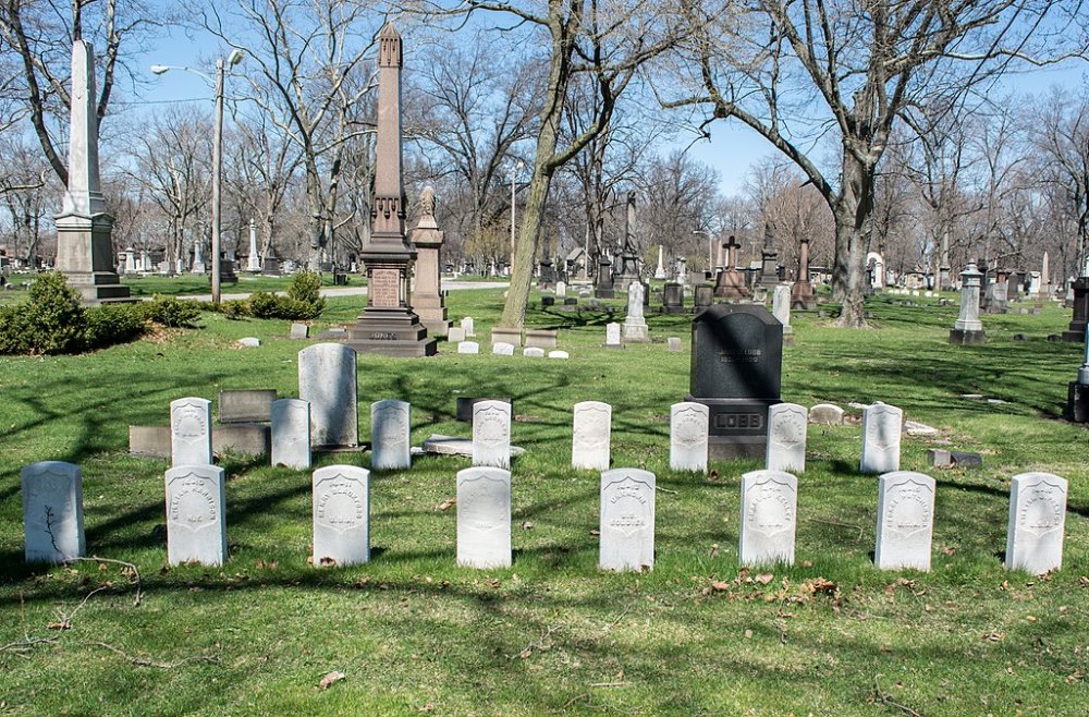 Oorlogsgraven Amerikaanse Burgeroorlog Woodland Cemetery