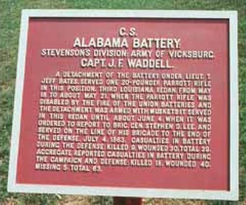 Position Marker Waddell's Alabama Battery (Confederates)