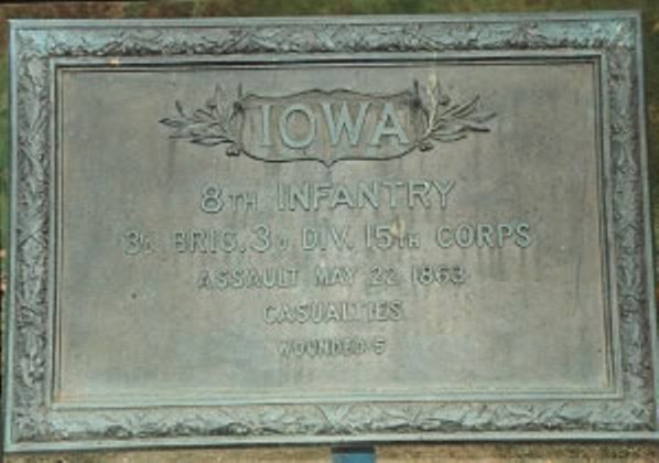 Positie-aanduiding Aanval van 8th Iowa Infantry (Union)