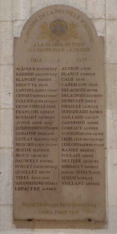Monument Eerste Wereldoorlog glise Saint-Acheul d'Amiens