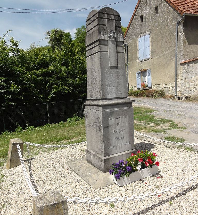 Monument Eerste Wereldoorlog Paissy