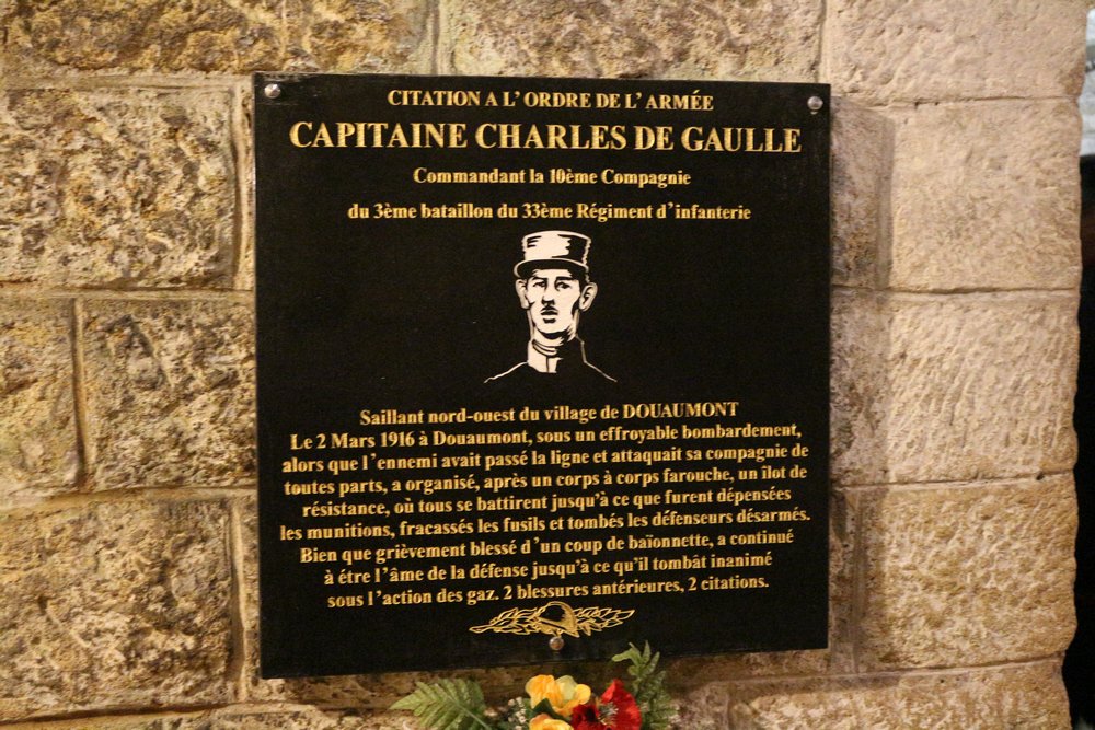 Plaque Captain Charles De Gaulle Douaumont Verdun Tracesofwar Com